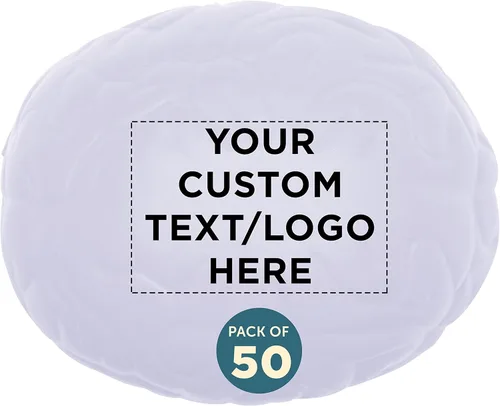 Juego de 50 bolas para apretar el cerebro, paquete personalizado a granel, alivio del estrés, perfectas para tu escritorio, oficina o hogar, color