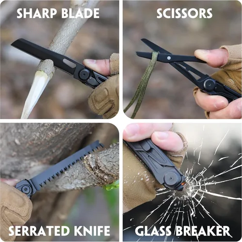 Miniatura 5 de Cuchillo multiherramienta de bolsillo - Regalos de Navidad para hombres, herramienta múltiple, cuchillos EDC - Cuchillo de bolsillo para hombres