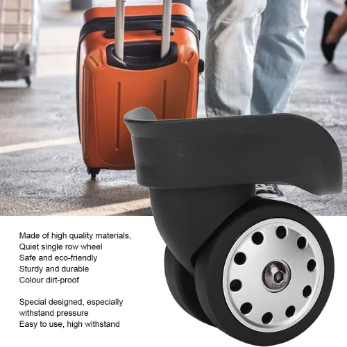 Miniatura 6 de Multihole Maleta Rueda, un par A88 Negro Equipaje Multiagujero Rueda Universal Maleta Reemplazo Suministros al Aire Libre