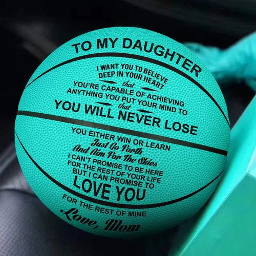 Miniatura 5 de K KENON Balón de Baloncesto Personalizado Grabado Personalizado para Hija Hijo Nieta Nieto Sobrino Sobrina Regalos de Navidad Cumpleaños - Nunca lo