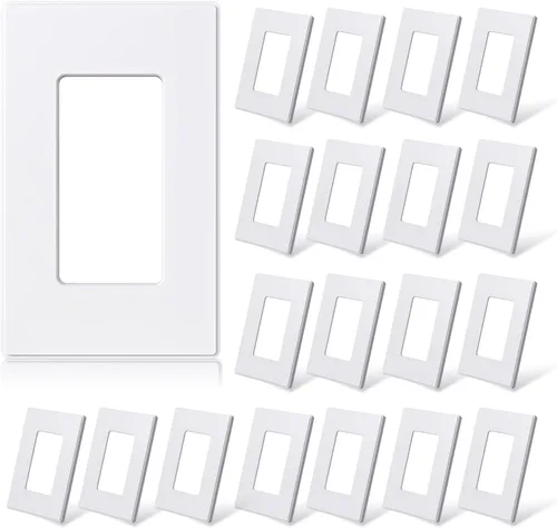 Miniatura 12 de ELEGRP Placas de pared decorativas sin tornillos de 1 gang, tamaño estándar, cubierta de placa frontal termoplástica irrompible para interruptor