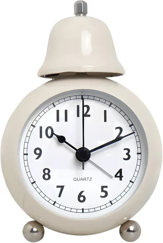 Miniatura 9 de Maxspace Reloj despertador clásico vintage, reloj despertador analógico retro de 3.5 pulgadas, cuarzo silencioso sin tictac con luz nocturna, reloj
