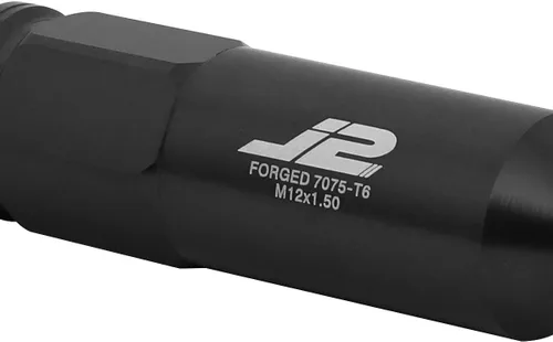 Miniatura 3 de J2 Engineering 7075 Aluminio Negro M12 x 1.5 20 piezas L: 4.843 in Tuerca de tuerca con adaptador de enchufe