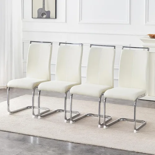 Miniatura 11 de Baysitone Juego de 6 sillas de comedor modernas, sillas laterales de comedor, sillas de cocina con asiento acolchado de piel sintética y respaldo