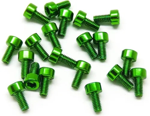 Miniatura 8 de 20pcs M3x6mm Tornillos de cabeza de zócalo 6063 Aluminio Hex Socket (Anodized Colors) (negro)