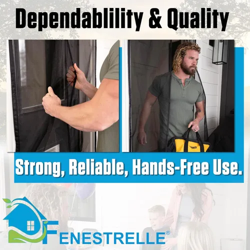 Miniatura 4 de Fenestrelle - Pantalla mosquitera magnética para puerta, grande, de 39 x 83 pulgadas, con cierre magnético, de malla de fibra de vidrio resistente