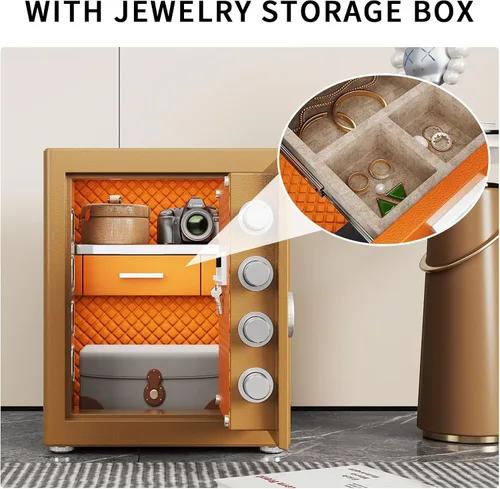 Miniatura 2 de Caja fuerte, seguridad para el hogar de 2.0 pies cúbicos con bolsa impermeable ignífuga, caja fuerte con teclado electrónico digital, caja fuerte