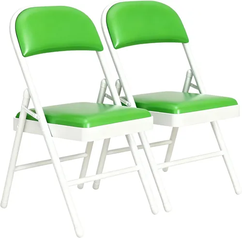 Miniatura 12 de Juego de sillas plegables acolchadas, sillas plegables ligeras, sillas plegables resistentes para comedor, cocina, patio de jardín, fiestas y Negro