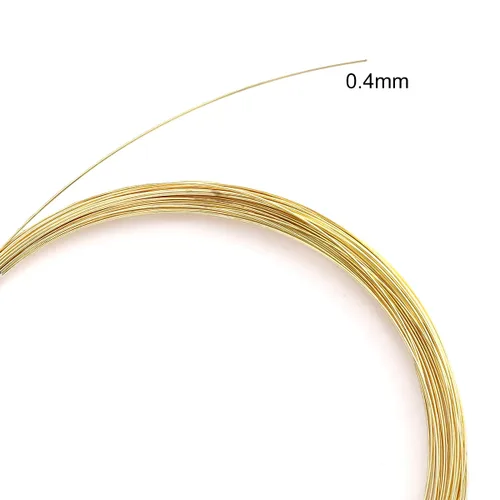 Miniatura 2 de Beadia - Alambre bañado en oro de 14 quilates de 0.4 mm, 10 metros de cordón de cuentas para pulseras, collares, encantos, cuentas para hacer joyas