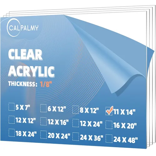 Miniatura 16 de CALPALMY Paquete de 2 hojas acrílicas transparentes grandes de 1/8 pulgadas de grosor, hojas de plexiglás precortadas de 36 x 48 pulgadas