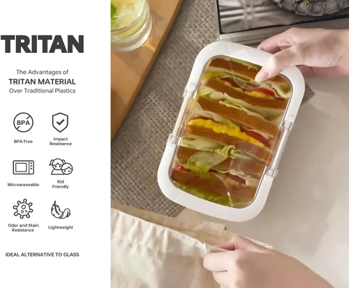 Miniatura 6 de Felli Duo Loc Deli - Contenedores de carne deli para refrigerador con tapas herméticas, organizador de refrigerador apilable para almacenamiento