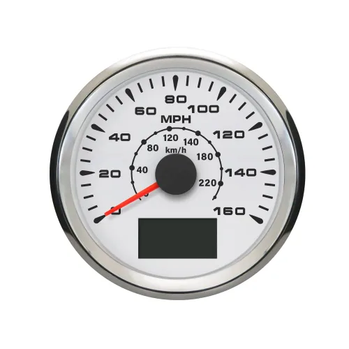 Miniatura 5 de ELING Universal Car Motorcycel GPS Velocímetro Kit 160MPH 220KM/H Medidor de viaje Odómetro para Auto Reemplazo 3.346 in 9-32V Blanco y acero