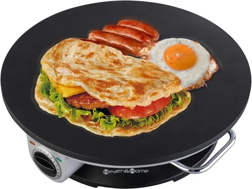 Miniatura 3 de Health and Home Máquina para crepes sin bordes, máquina de crepas de 13 pulgadas y plancha eléctrica, máquina para hacer panqueques antiadherente