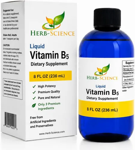 Miniatura 3 de Vitamina B5 gotas de ácido pantoténico, extracto líquido sin alcohol que mantiene las hormonas saludables, apoya la salud del corazón, ayuda a