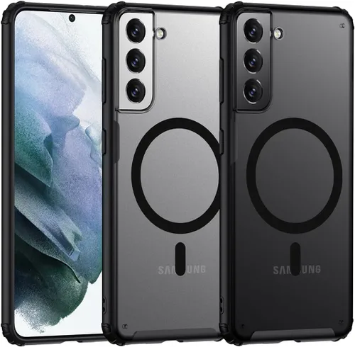 TIANNIUKE Funda Magnética para Samsung Galaxy S21 5G, Mate Translúcida Anti-Huellas Dactilares, Compatible con MagSafe, Ajuste Delgado a Prueba de