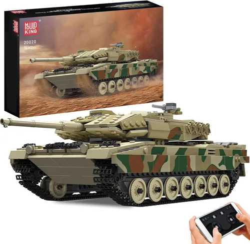 Mould King 20020 MOC Leopard 2 tanque de juguete de alta tecnología, juego de bloques de construcción de vehículos militares, bloques de ladrillos