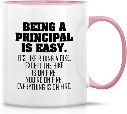 Miniatura 8 de Retreez Taza divertida – Being a Principal is Easy Except the Bike is on Fire Taza de café de cerámica de 11 onzas – Divertido, sarcástico, regalos