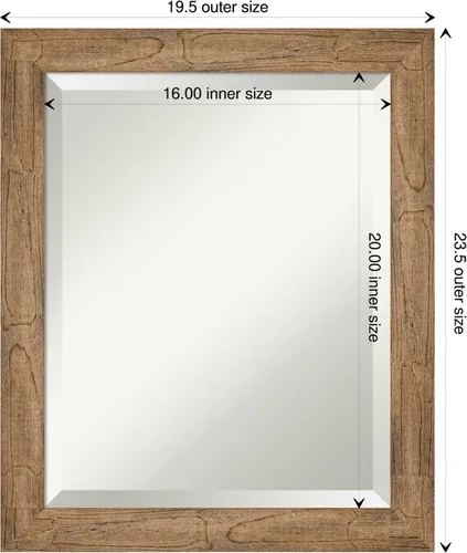 Miniatura 4 de Amanti Art Espejo de baño de madera, espejo de pared estrecho marrón búho para usar como espejo de tocador de baño sobre el fregadero
