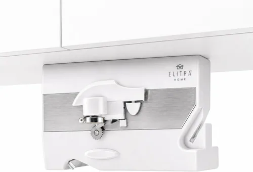 Miniatura 8 de Elitra - Abrelatas eléctrico 3 en 1 para debajo del gabinete, abrelatas y botellas automático de borde liso con moldeador de cuchillas, Negro