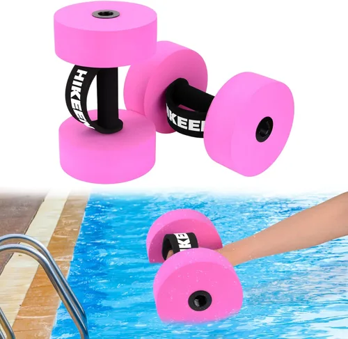 Miniatura 7 de Hikeen Mancuernas de ejercicio acuático con 4 pesas de espuma EVA de alta densidad para piscina, resistencia a la piscina, para aeróbic acuático