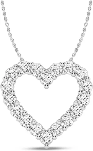 Lumante - Collar con colgante de diamantes en forma de corazón de oro de 14 quilates para mujer, 0.25-1 cttw, diamantes cultivados en laboratorio