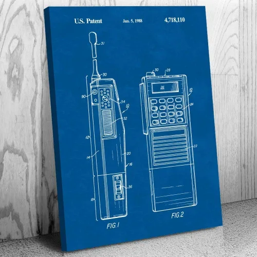 Miniatura 4 de Patent Earth Two Way Radio Canvas Print, Police Gift, Walkie Talkie, Radio Blueprint, Law Enforcement Art, Radio Operator Gift Black Chalkboard
