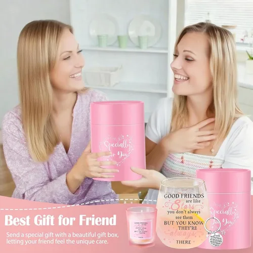 Miniatura 8 de Yalucky Regalos de amistad para mujeres, copas de vino, regalos de cumpleaños personalizados para amigos, hombres, regalos especiales para amigos