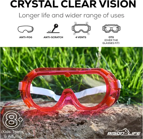 Miniatura 2 de BISON LIFE Gafas de seguridad para niños, gafas protectoras para niños a granel, ANSI Z87.1, gafas de seguridad para niños, paquete de gafas