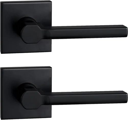 Miniatura 11 de NEWBANG Palanca de puerta de cama/baño para privacidad Baño e interior Manija de cerradura de puerta en negro mate envejecido, HD1601-DB-BK-1P