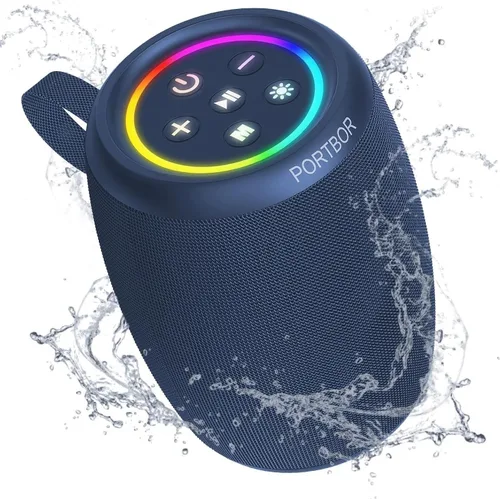 Miniatura 12 de Altavoz Bluetooth, altavoz inalámbrico portátil con potente sonido estéreo fuerte, BT5.3, IPX5 impermeable, emparejamiento TWS, para fiestas en casa