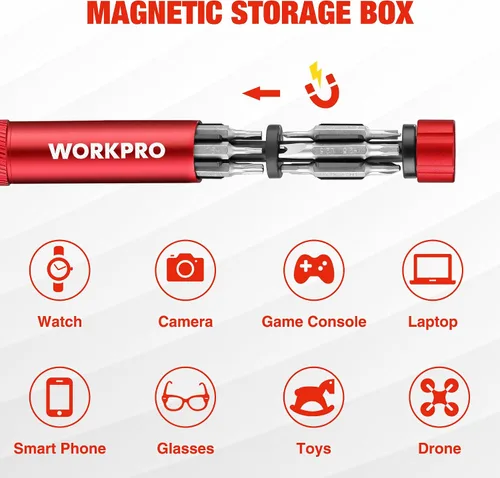 Miniatura 2 de WORKPRO - Juego de destornilladores multifuncional 24 en 1, mini juego de destornilladores magnéticos, destornilladores manuales con forma de lápiz