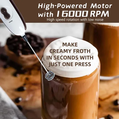 Miniatura 2 de Potente varita espumadora de leche – Mezclador de bebidas de mano a pilas – Máquina de espuma de batidor eléctrico para café, lattes, capuchino
