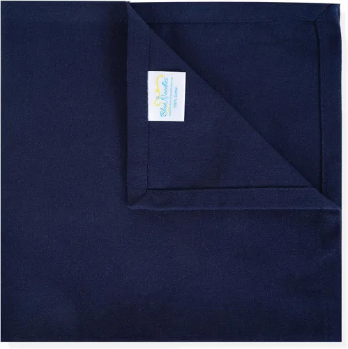 Miniatura 5 de Blue Needles - Juego de 12 servilletas de tela sólidas azul marino 100% algodón, servilletas de cena de 45 x 45 centímetros - Suave, reutilizable