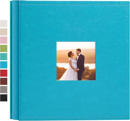 Miniatura 23 de potricher Álbum de fotos pequeño de 4 x 6 pulgadas, 200 fotos, cubierta de cuero, libro de fotos con 200 bolsillos horizontales para familia, boda