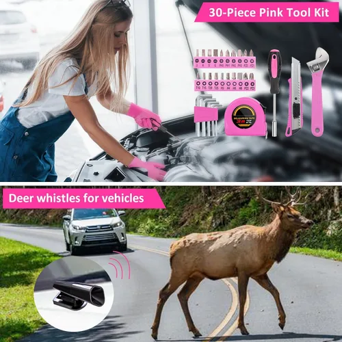 Miniatura 7 de Kit de emergencia para automóvil con compresor de aire portátil, kit de emergencia en carretera para vehículos, kit de asistencia de seguridad