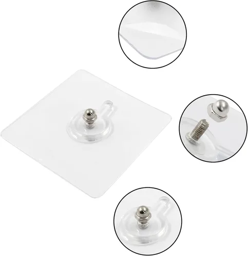Miniatura 4 de Hitefu 10 ganchos autoadhesivos sin clavos, ganchos de pared resistentes para colgar, adhesivos sin tornillos para montaje en pared, ganchos