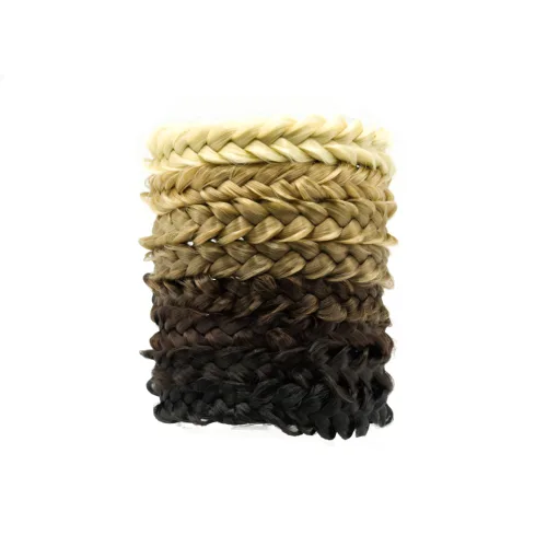Miniatura 4 de RPZL (Rubio caramelo 8/14) Diademas trenzadas de cabello sintético – Diadema trenzada ligera y antideslizante – Dos hebras de 4 pulgadas de ancho
