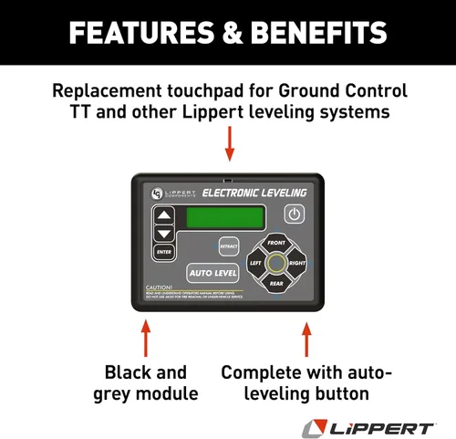 Miniatura 4 de Lippert Ground Control Sistema de Nivelación de RV de 5ª Rueda y Remolque de Viaje Reemplazo de Panel Táctil con Botón de Nivelación Automática