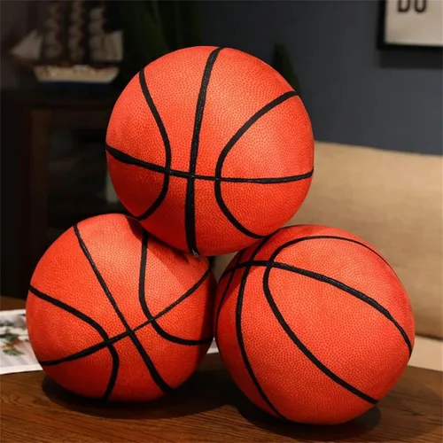 Miniatura 3 de Almohada de baloncesto de felpa suave, redonda, deportiva, almohada decorativa para baloncesto, sala de estar, dormitorio, decoración para niños