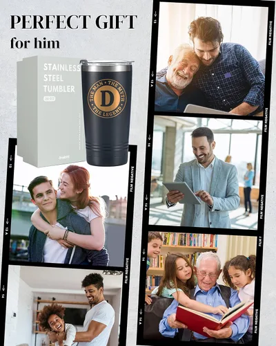 Miniatura 7 de Taza The Man the Myth the Legend con iniciales, vaso de viaje de acero inoxidable con monograma para hombres, divertida taza de café personalizada