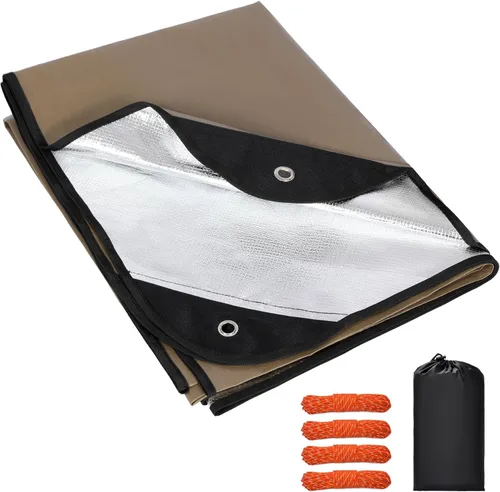 Miniatura 17 de RedSwing Manta de Supervivencia de Servicio Pesado, Lona Térmica de Emergencia Impermeable, Mantas Reflectantes Multiusos Aisladas para Todo Tipo