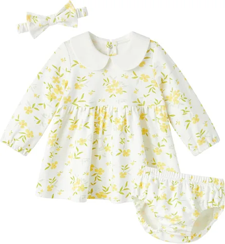 Miniatura 64 de pureborn Vestido de bebé niña 0-24 meses