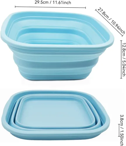 Miniatura 3 de SAMMART Tina plegable de 5.5 L (1.4 galones) - Tina plegable - Lavabo portátil - Tina de plástico que ahorra espacio (Sea Angel, 1)