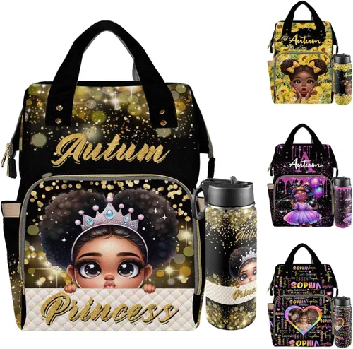 Miniatura 38 de Mochilas personalizadas con nombre personalizado para bebé, bolsa de pañales con monograma con bolsillos térmicos para adultos y niños, impermeable