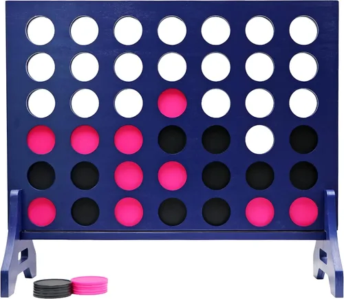Miniatura 48 de Tailgating Pros Cuatro en una fila gigante azul marino premium con funda de transporte – Juego de patio al aire libre de gran tamaño – ¡Muchos
