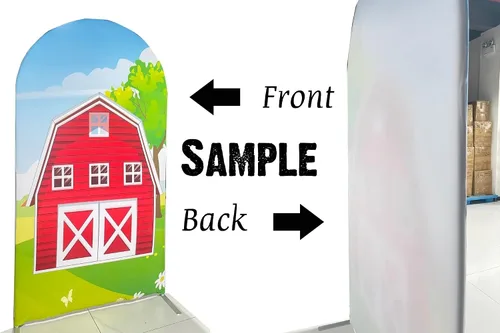 Miniatura 4 de Telón de fondo de arco Chiara, fundas elásticas de tela de elastano para puerta de granja para cumpleaños, baby shower, decoración de fiesta