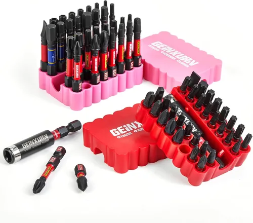 Miniatura 13 de Geinxurn Juego de puntas de destornillador de impacto, 99 piezas de 1 "/2 "multi cabeza magnética S2 puntas de destornillador de acero