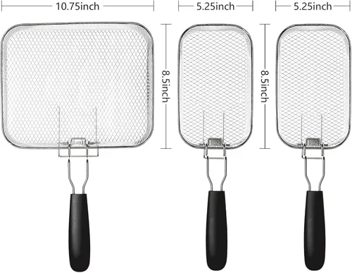 Miniatura 6 de Freidora eléctrica grande de 1800W y 5 litros/21 tazas con 3 cestas de freír, temperatura ajustable, tapa con ventana de visualización, cuerpo
