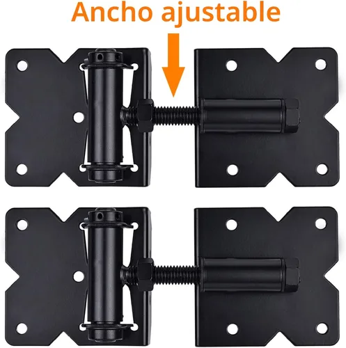 Miniatura 2 de Bisagras de hardware de puerta de cierre automático, resistentes para vallas de madera/vinilo/PVC, ajustable en 90 grados, con tornillos