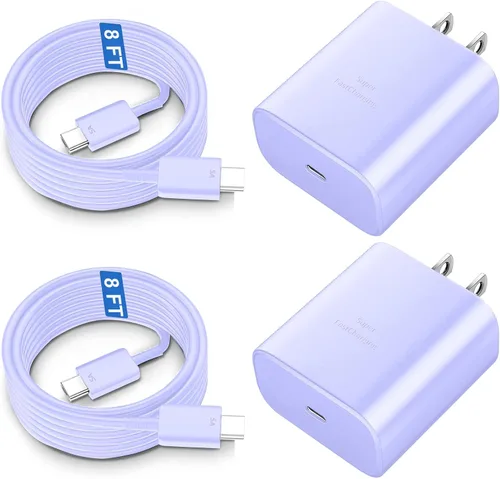 Miniatura 11 de Cargador rápido USB C de 45 W, cargador súper rápido de 45 vatios tipo C con cable de carga rápida Android de 6.6 pies para Samsung Galaxy S26